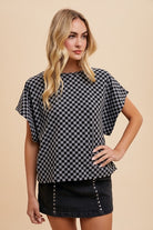 Checkered Round Neck T-Shirt