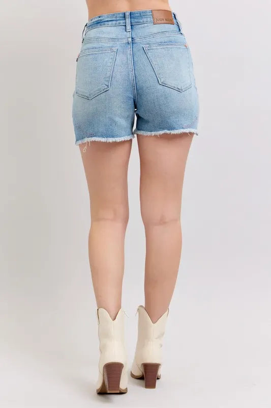 High Waist Cut Off Denim Shorts