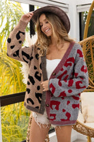 Leopard Print Button Down Cardigan