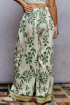 Floral Printed Woven Wide Leg Pants