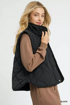 Quilted Snap-Front Puffer Vest