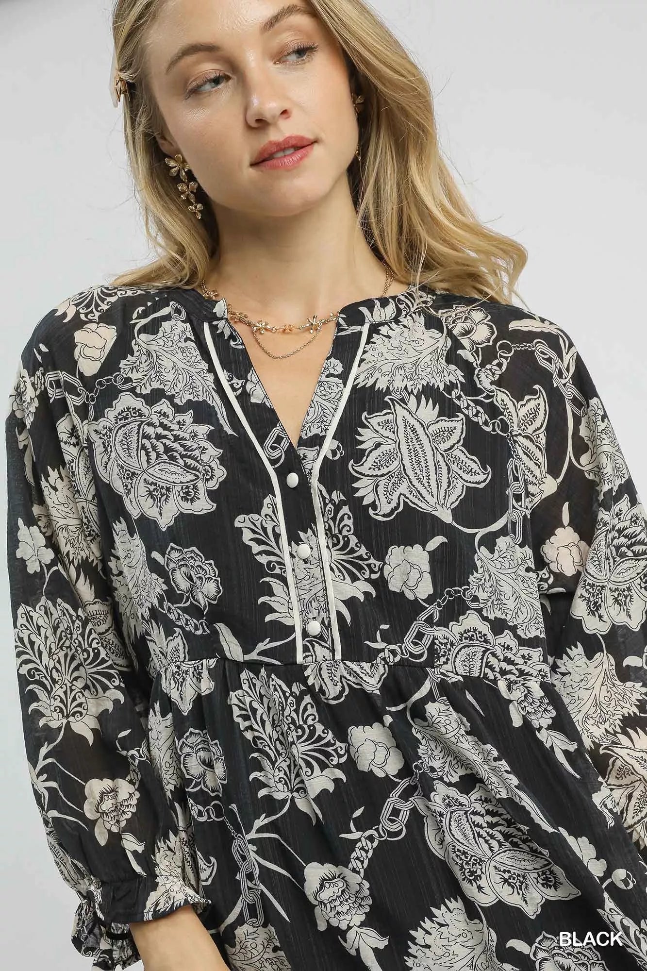 Floral Print Boho Midi Dress