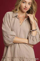 V-Neck Tiered Mini Dress