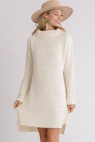 High Low Boucle Sweater Dress