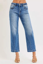 High Rise Crop Boyfriend Tapered Jeans