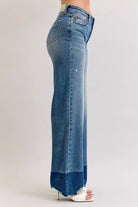 Raw Hem High Waist Column Straight Jeans