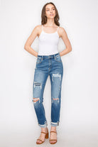 Tummy Control High Rise Straight Jeans