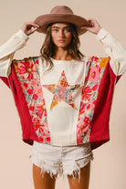 Floral Star Patch Sweatshirt