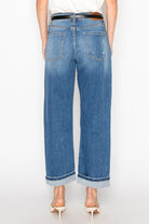 High Rise Distressed Straight Leg Jeans