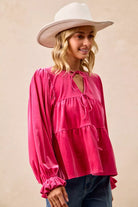 Velvet Bow Tied Blouse