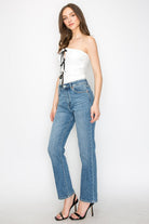 Tummy Control High Rise Slim Straight Jeans