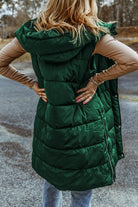 Quilted Long Hooded Vest