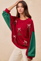 BiBi Christmas Theme Tree Embroidered Sweater