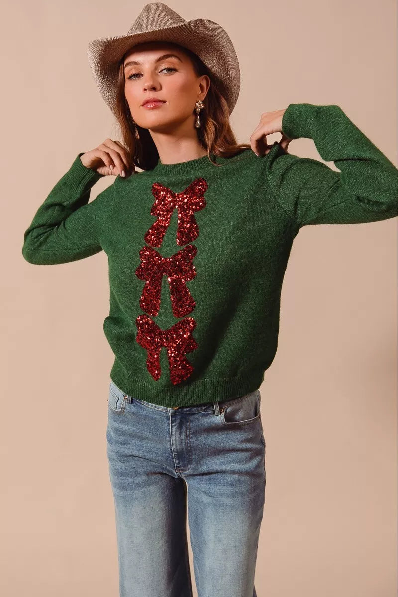 Sequins Embellished Christmas Sweater
