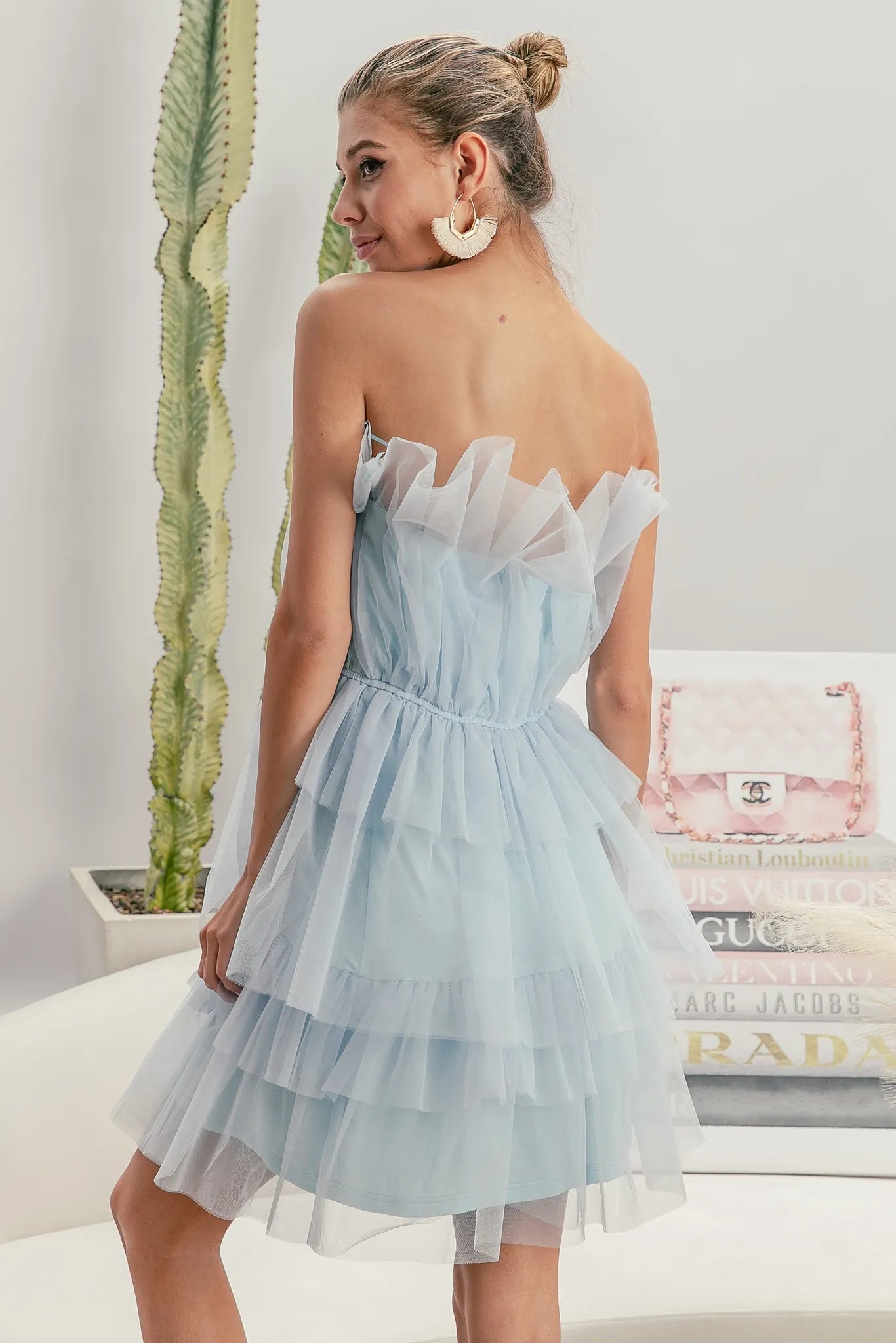 Sleeveless Layered Organza Dress