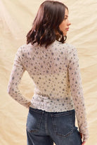 Floral Print Textured Knit Top