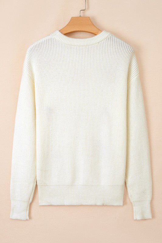 Pumpkin Embroidered Sweater