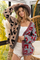 Leopard Print Button Down Cardigan