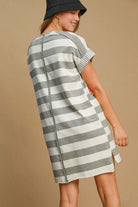 Peace Applique Striped Mini Dress