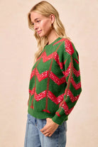 Chevron Sequins Detail Sweater