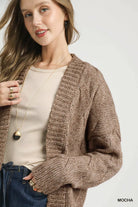 Chunky Cable Knit Open Front Cardigan