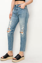 High Rise Stretch Mom Jeans