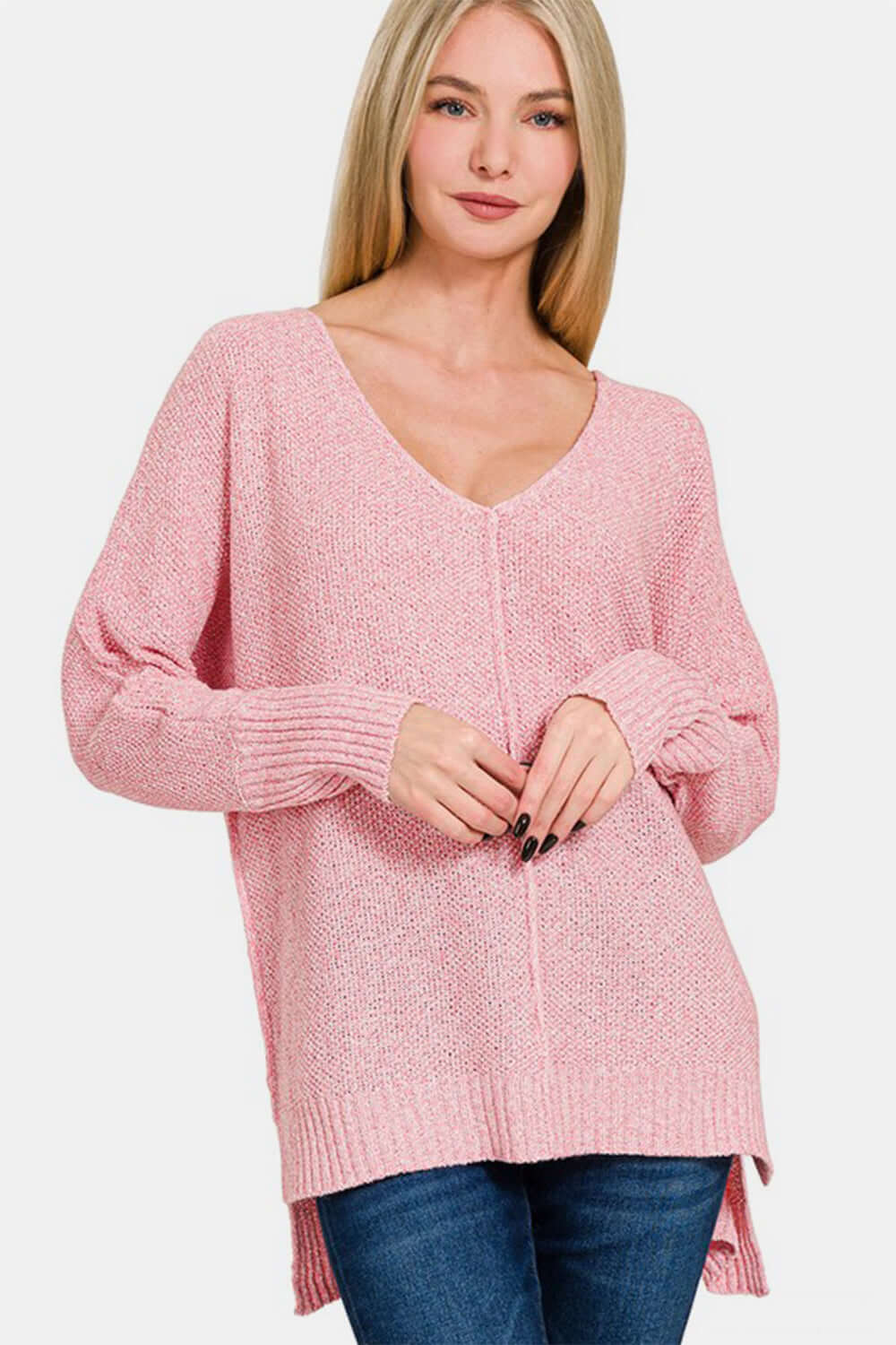 High-Low Center Seam Sweater