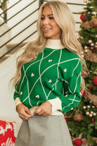 Geometric Diamond Long Sleeve Sweater