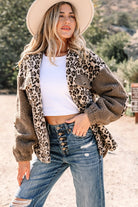 Leopard Sherpa Buttoned Jacket