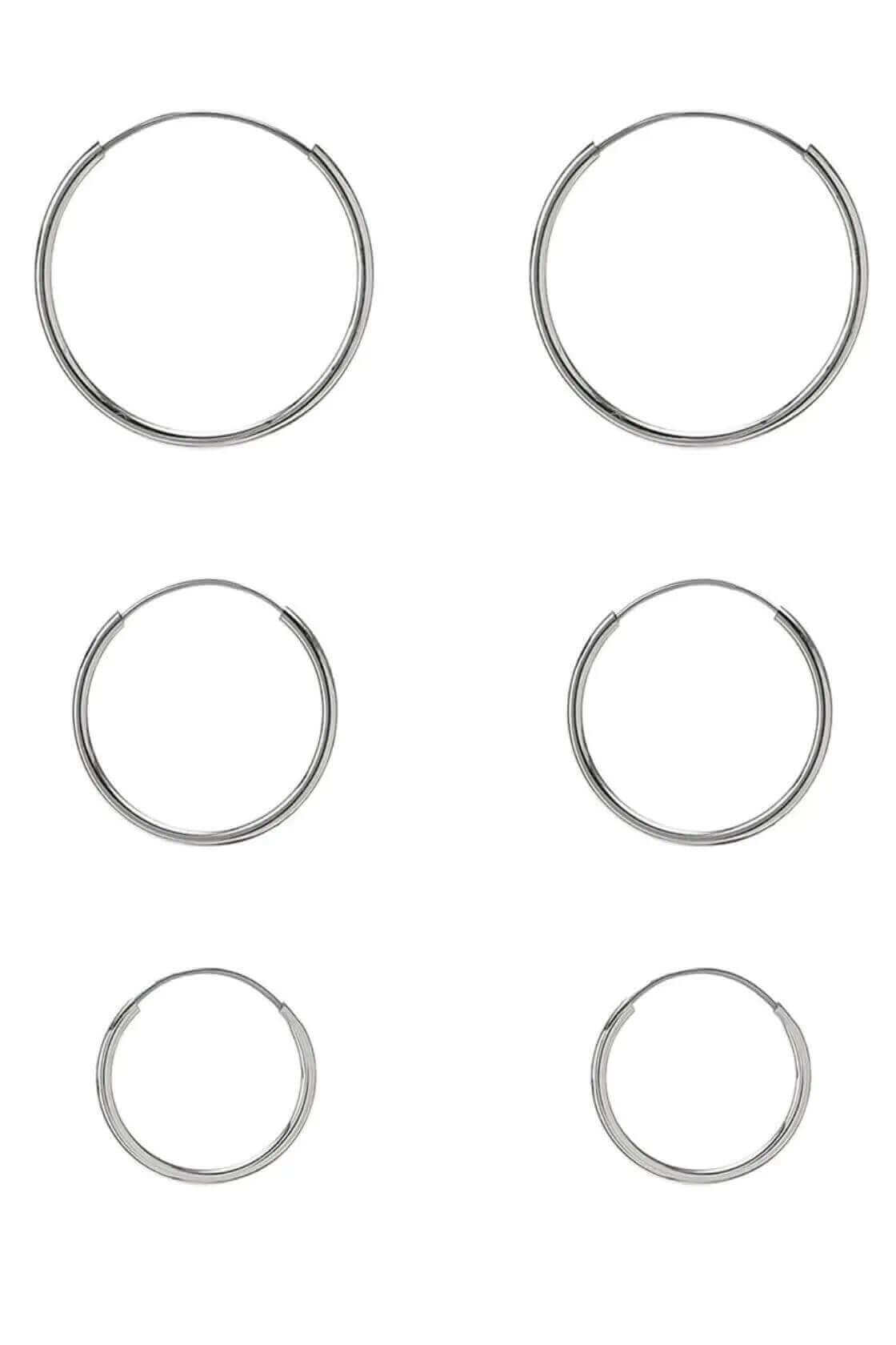 3-Pack Multi Hoop Earrings - Rocca & Co