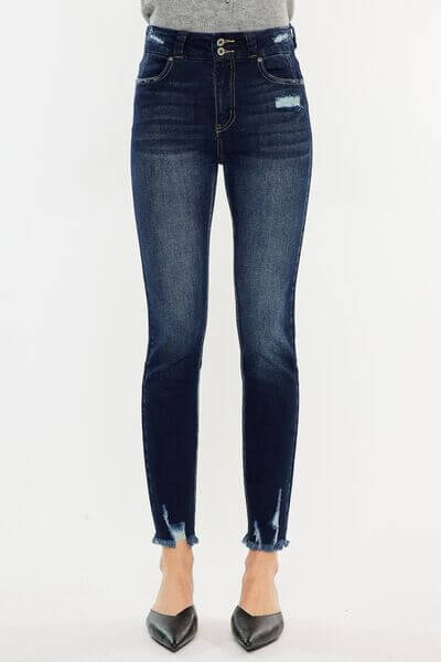 Cat's Whiskers Raw Hem High Waist Jeans