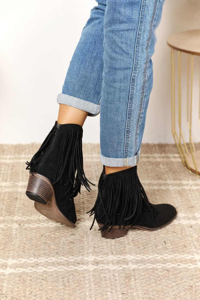 Women's Fringe Cowboy Western Ankle Boots