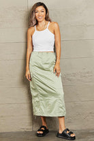 HYFVE Just In Time High Waisted Cargo Midi Skirt