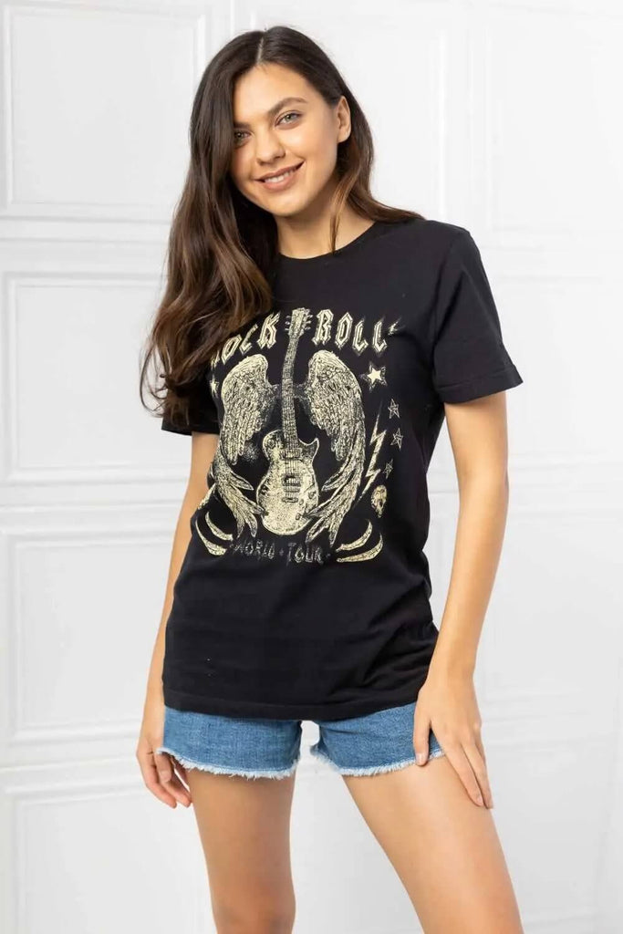 Rock & Roll Full Size Graphic Tee