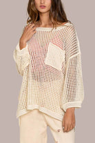 POL Versatile See-Through Pullover Sweater