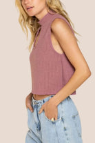 POL Sleeveless Top with Keyhole Detail