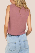 POL Sleeveless Top with Keyhole Detail