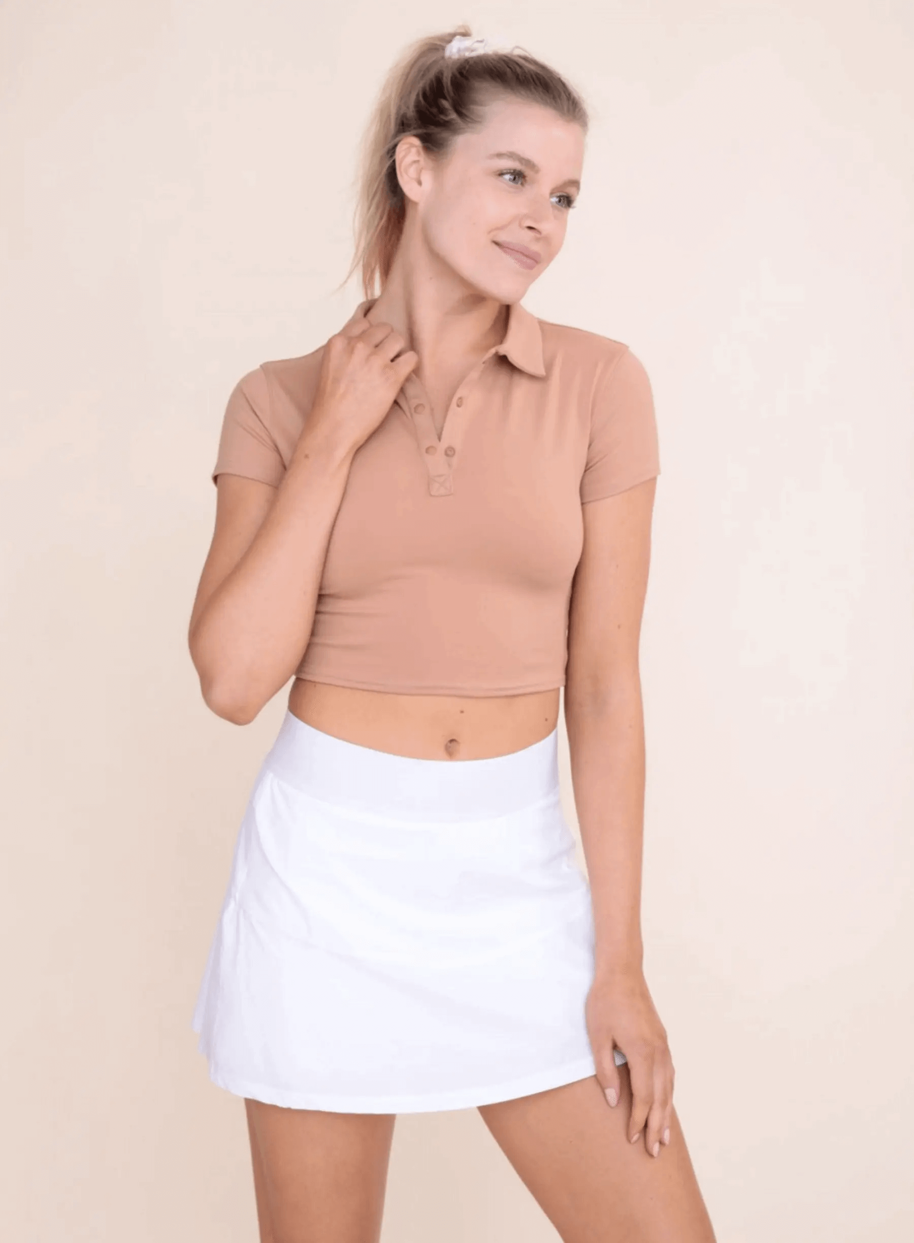 Mono B Short Sleeve Cropped Polo