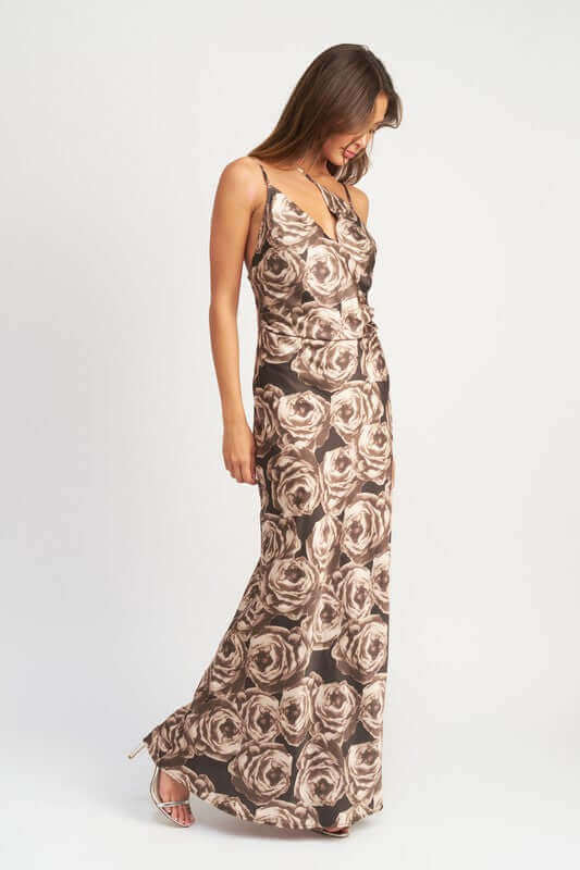 Asymmetrical Neck Maxi Dress - Rocca & Co