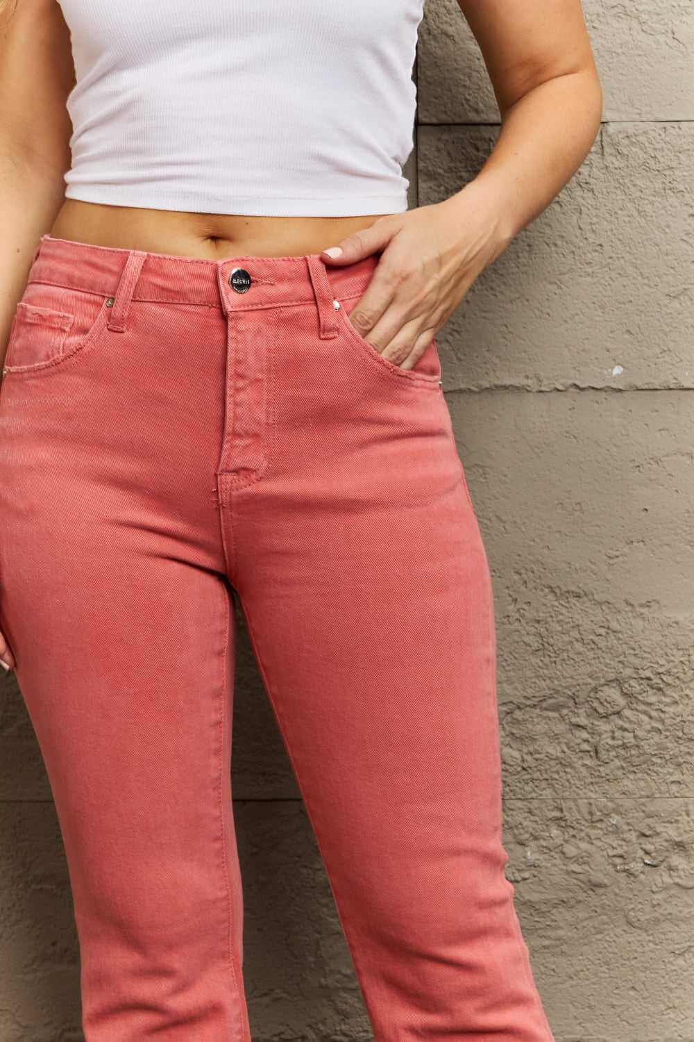 Bailey High Waist Side Slit Flare Jeans - Rocca & Co