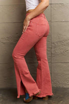 Bailey High Waist Side Slit Flare Jeans - Rocca & Co