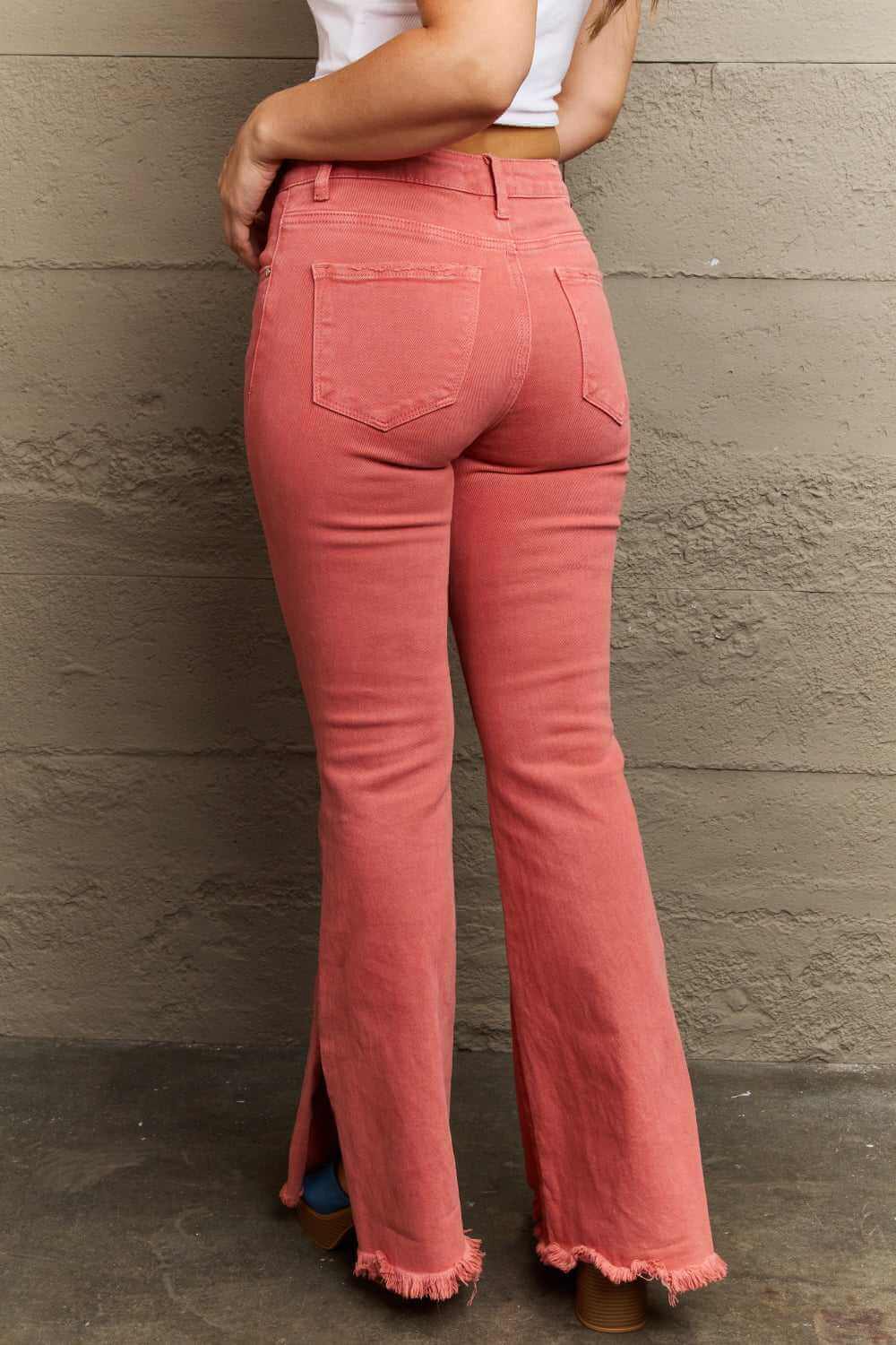 Bailey High Waist Side Slit Flare Jeans - Rocca & Co