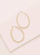 Beaded Oval Hoop Earrings - Rocca & Co