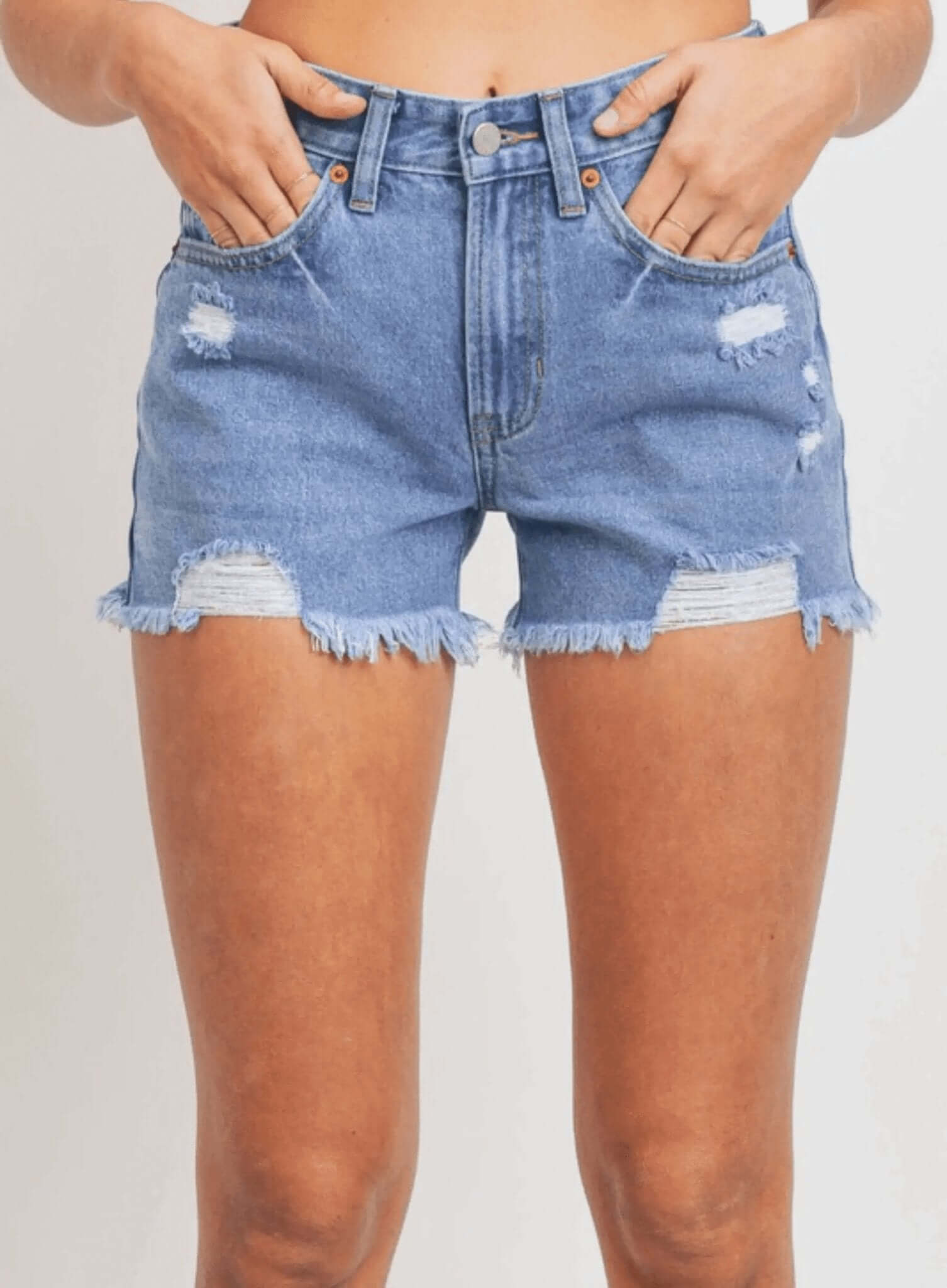 Boyfriend Distressed Jeans Shorts - Rocca & Co