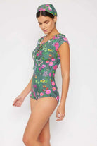 Bring Me Flowers V-Neck One Piece Swimsuit - Rocca & Co