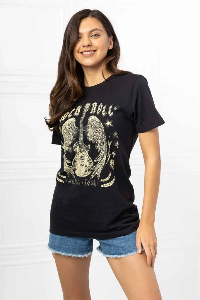 Rock & Roll Full Size Graphic Tee