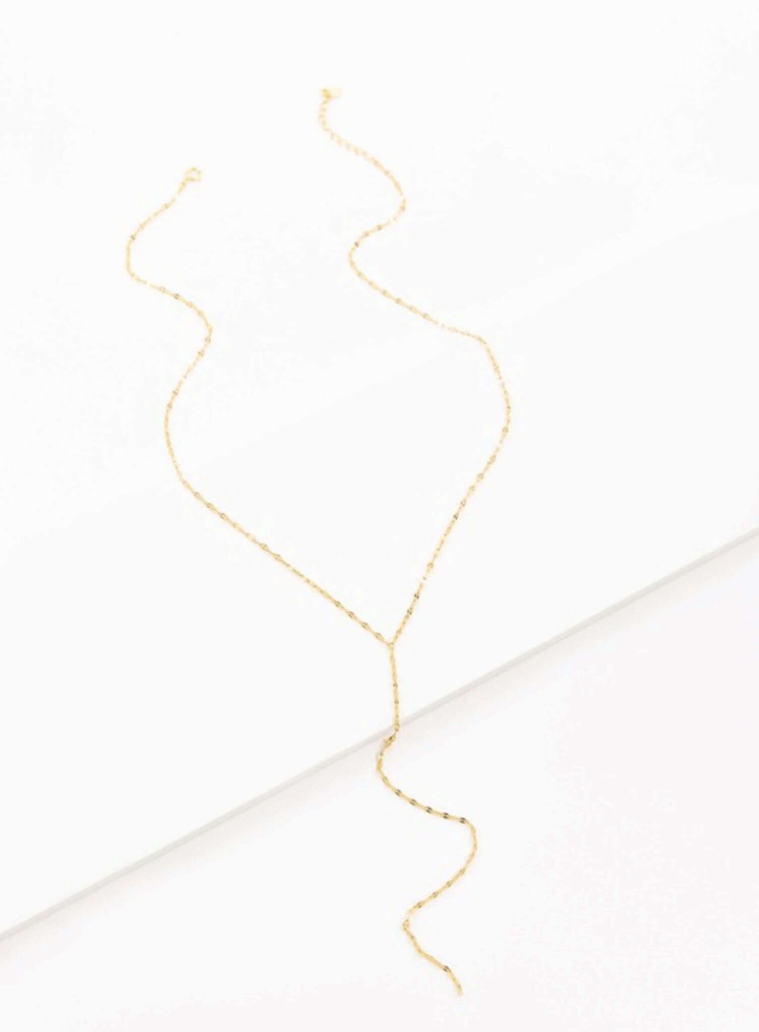 Chain Lariat Necklace - Rocca & Co