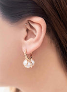 Circle Pearl Hoop Earrings - Rocca & Co