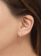 Cross Stud Earrings - Rocca & Co