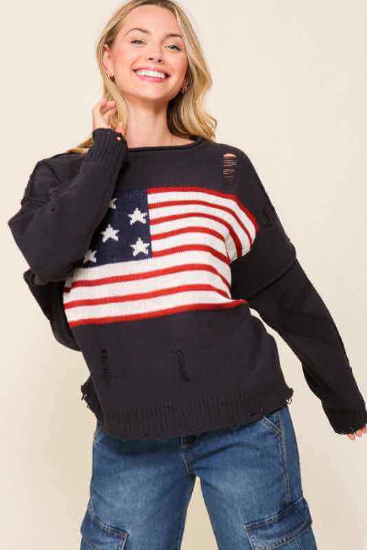 Distressed USA Logo Sweater - Rocca & Co